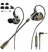 BlueFire Wired Gaming Earbuds with Mic, in-Ear Headphones with Deep Bass, Noise Isolating HiFi Ea...