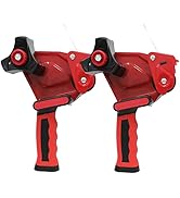 WELSTIK 2 Pack Red Non-Slip Silicone Handle Packing Tape Dispenser Gun 2 Inch -Heavy Duty Sealing...