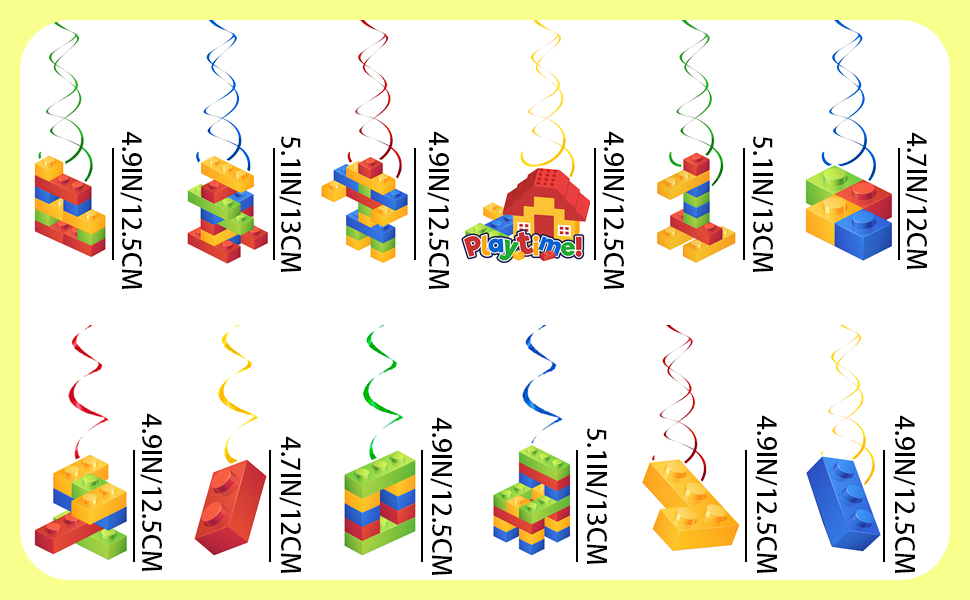 building blocks hanging swirl decoration