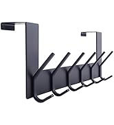 WEBI Over The Door Hook Door Hanger:Over The Door Towel Rack with 6 Coat Hooks for Hanging,Door C...