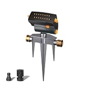 Diivoo Garden Sprinkler with Step Spike Base, Mini Turbo Oscillating Water Sprinklers for Yard, A...