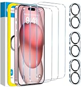 Fotbor for 3Pack iPhone 16 Screen Protector with 3Pack Camera Lens Protector, 9H+ Tempered Glass ...