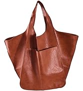 KlaOyer Large Tote Bags For Women,Huge Oversized Leather Tote Bag,Extra Large Capacity Bucket Pur...