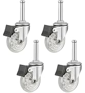 2 Inch Swivel Caster Wheels with Brake Set of 4, M8 with 38MM Long Grip Neck Stem Caster Wheels, ...