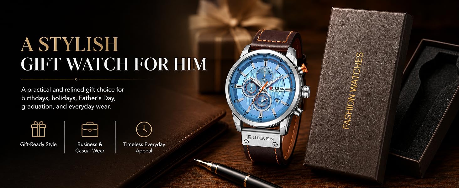 Mens Sport Military Analog Quartz Watch Chronograph