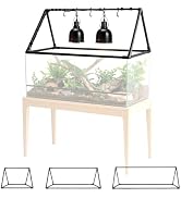 MECESOR Adjustable Reptile Lamp Stand - Triangular Reptile Light Stand with 3 Lengths for Terrari...