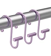 Purple Shower Curtain Hooks, Bathway Shower Curtain Rings Rust Proof, 12PCS Shower Hooks for Show...