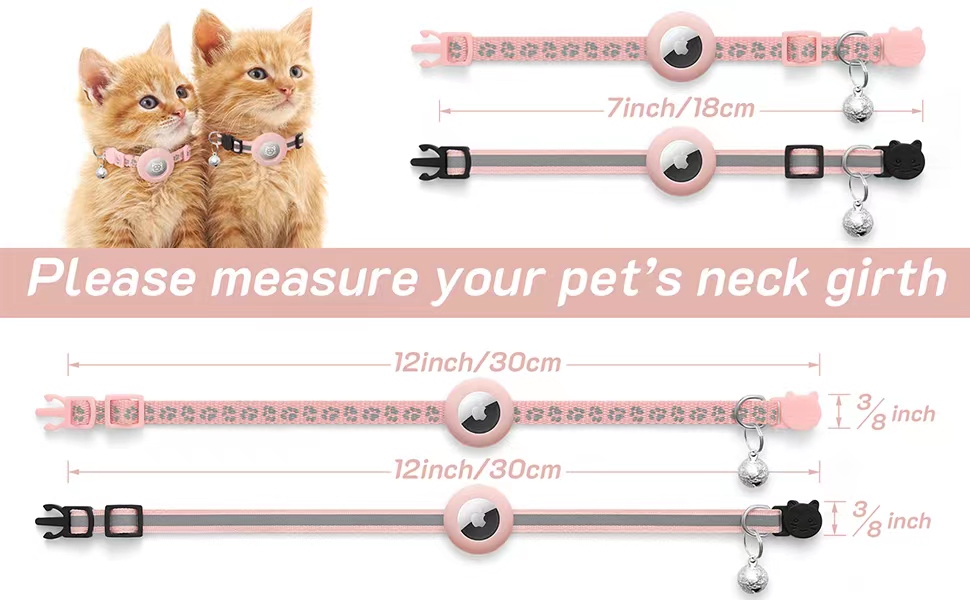 2 Pack Airtag Cat Collar Breakaway