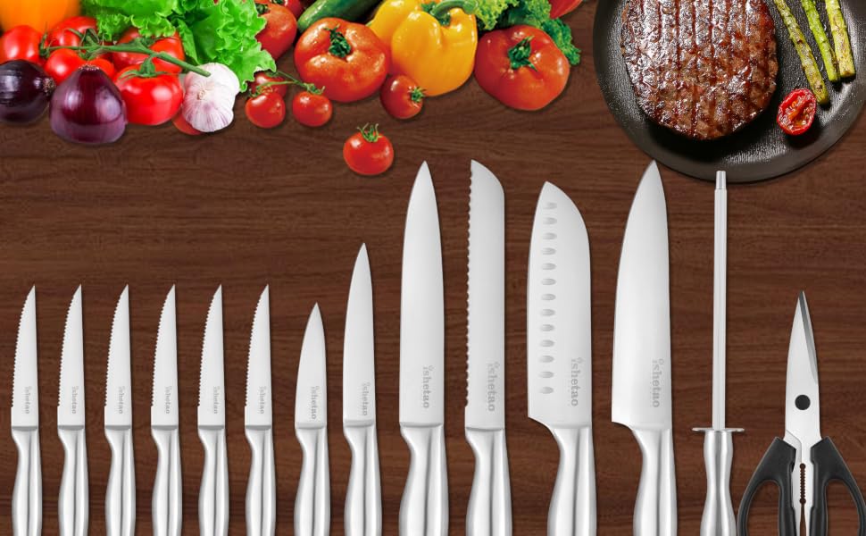 15 Piece Kitchen Knife Sets