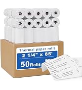 (50 Rolls) 2 1/4 X 85 Thermal Receipt Paper Rolls- Fits All Pos Cash Registers, For Clover POS Ca...