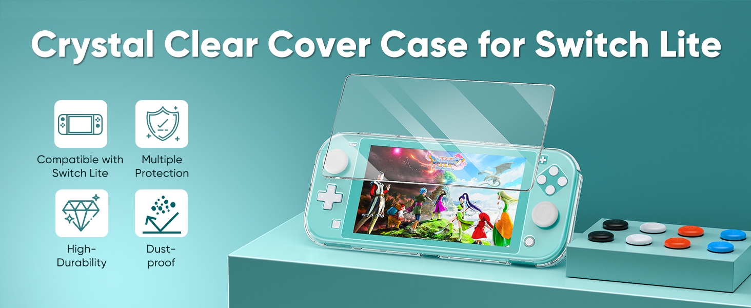 crystal clear cover case for nintendo switch lite