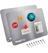 9 inches x 6.5 inches Stainless Steel Plate for Magnets, 3M Adhesive Back, Mounting Screws, Ideal...