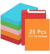 25 Pack Colored Mailing Envelopes, 9 x 12 Inches Self-Seal Colorful Manilla Envelopes for Mailing...
