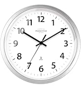 Presentime & Co 12" Atomic Wall Clock, Silent no Ticking, Automatically Sets Itself and Adjust to...