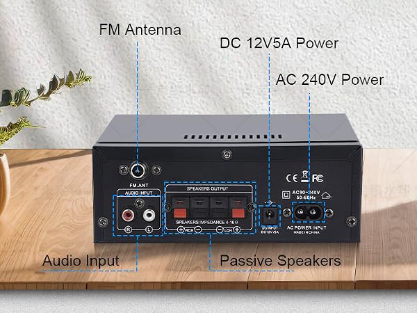 Bluetooth 5.0 Amplifier Stereo Home Audio Amp