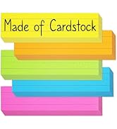 Chell Colored Sentence Strips Cardstock, Pack of 80, 3” x 12” Rainbow Color Word Learning Strips ...