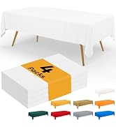 Smiry Disposable Table Cloth - 4 Pack, 60 x 84 Inch Waterproof Rectangle Tablecloths for Parties,...