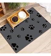 18"×30" Dog Food Mat-Absorbent Dog Mat for Food and Water,No Stains Quick Dry Dog Food Mat Non Sk...