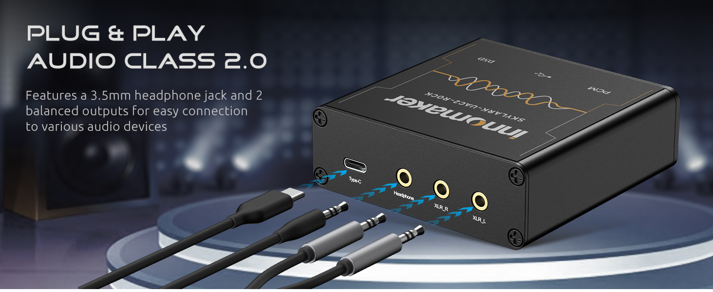 HIFI USB DAC/Headphone-Amplifier with 3.5mm and XRL Outputs, ES9038Q2M