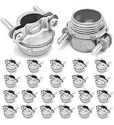 Fuzbaxy 24pcs 1/2Inch Clamp Type Cable Connectors for Metallic Conduit Protect Cables Silver-Zinc