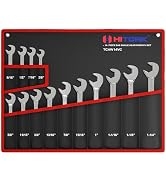HITORK 14-Piece Angle Wrench Set With Kit Roll Pouch|Sae Size- 3/8" to 1-1/4"| V-Groove|15° & 60°...
