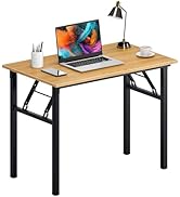 Need Folding Desk for Home Office 39-3/8'' Length Modern Folding Table Computer Desk No Install N...