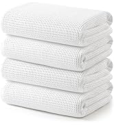 ecolook 4 Piece Waffle Bath Towel Set, 100% Cotton Lightweight & Quick-Dry Bath Towels, Ultra-Abs...