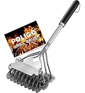 POLIGO 18" Grill Cleaner Brush Safe Grill Brush and Scraper Bristle Free - Stainless Steel BBQ Br...