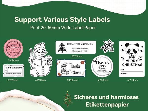 B21 label maker print (0.8-2inch)20-50mm width label paper