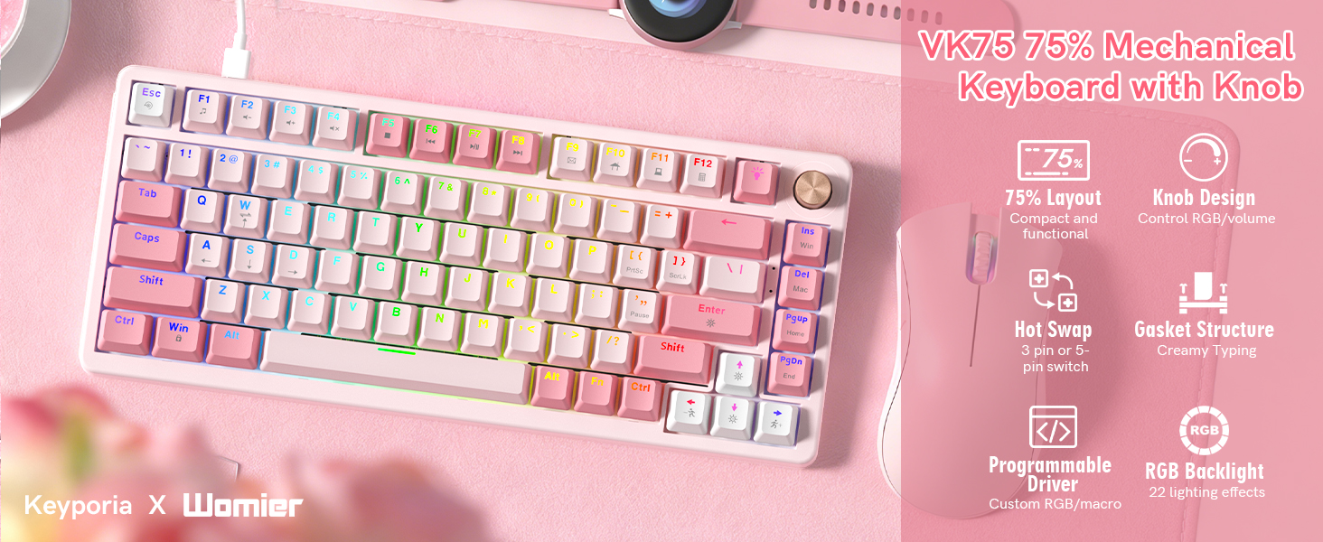 Keyporia X Womier VK75 75% mechanical keyboard