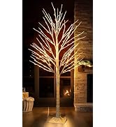 TW SHINE 144 LED Lighted Birch Tree, 6 FT Pre-lit Artificial Christmas Trees for Thanksgiving Chr...