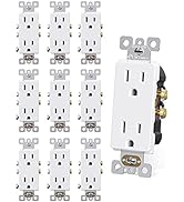 AIDA Electrical Decorative Receptacle Outlet, Residential, 3-Wire, Self-Grounding, 15Amp 125V, UL...