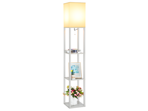 3-tiered shelves floor lamp
