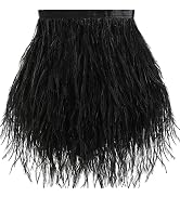 Soarer Black Ostrich Feathers Trim - 2Yards 5-8inch Feathers Fringe Trim for DIY Sewing Clothing,...
