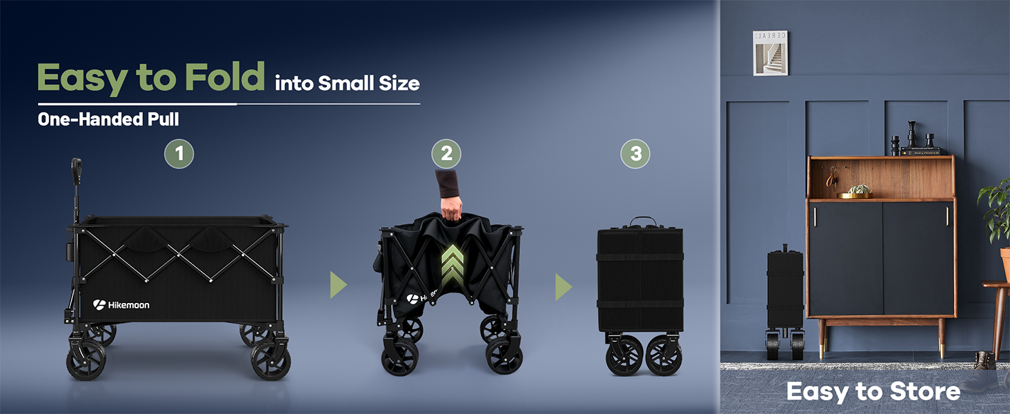 Hikemoon lightweight folding portable wagon easy to store