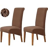 Deisy Dee Stretch XL/Oversized Extra Large Velvet Dining Room Chair Covers for Kitchen Dining,Rem...