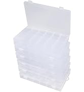 Facikono 6 Pack 36 Grids Bead Organizer Tackle Box Organizers Plastic Organizer Box with Dividers...