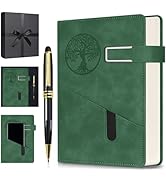 Lined Notebook Journal for Men Women, 365 Pages Numbered College Ruled Notebook, Hardcover Leathe...