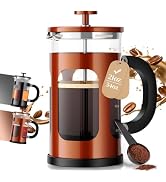 Veken French Press Coffee Maker 21oz 0.6 L, Heat Resistant Thickened Borosilicate Glass, No Plast...
