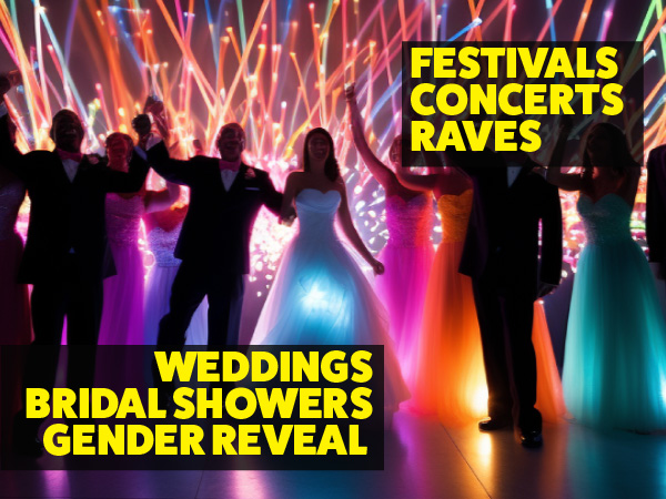 FESTIVALS, PARTIES CONCERTS ARE GREAT FOR GLOW STICKS