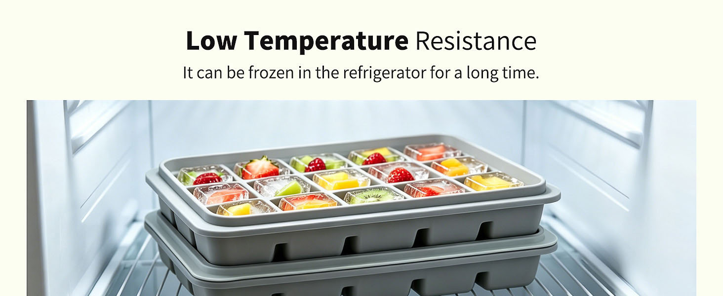 Ice Cube Trays for Freezer Lids for Baby Food, Whiskey, Cocktail, Coffee, BPA Free