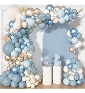 Ouddy Life 156Pcs Dusty Baby Blue Balloons Arch Garland Kit Different Size | 18 12 10 5 inch Dust...