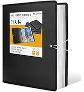 Nicpro 11x14" Art Portfolio Folder, 30 Pockets Display 60 Pages Art Painting Portfolio Binder wit...