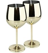 TJ Wine Glasses Stainless Steel Set of 2, Unbreakable Wine Glass 17oz, Wine Accessories Cool Wine...