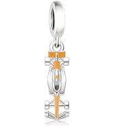 BSFJTY S925 Sterling Silver F1 Race Car Steerling Wheel Helmet Charm for Women Bracelets Necklace...