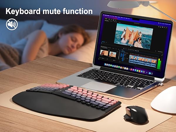 Ergonomic Wireless Keyboard and Mouse