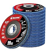 EZARC 12 Pack 40 Grit Flap Discs 4 1/2 for Angle Grinder, 4.5" x 7/8" T27 High Density Jumbo Zirc...