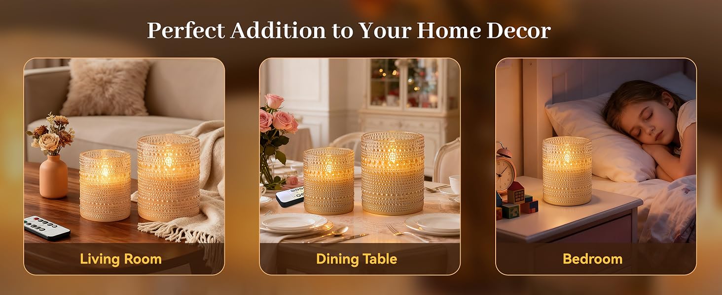 Battery Operated LED Flickering Flameless Candles with Remote and Timer
