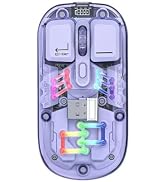 ATTOE Wireless Bluetooth Mouse, Transparent BT + 2.4G Dual-Mode Mechanical Mouse with Magnetic To...