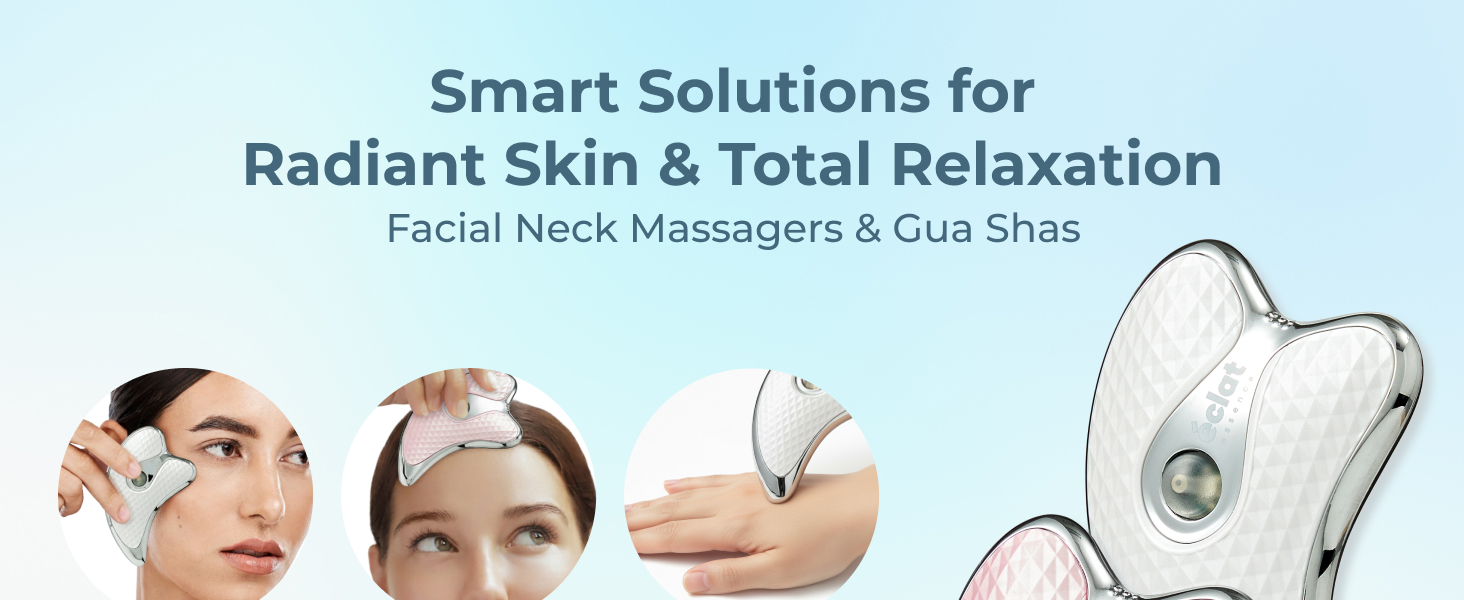 eclat gua sha scraping facial massager lymphatic drainage face neck body muscle red light therapy